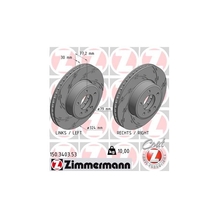 Тормозной диск ZIMMERMANN 150.3403.53 Фото