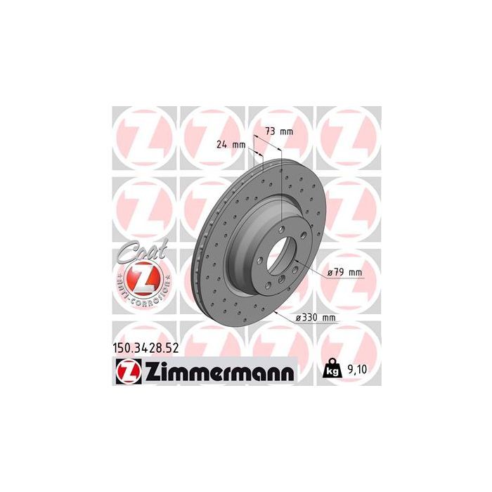 Тормозной диск ZIMMERMANN 150.3428.52 Фото
