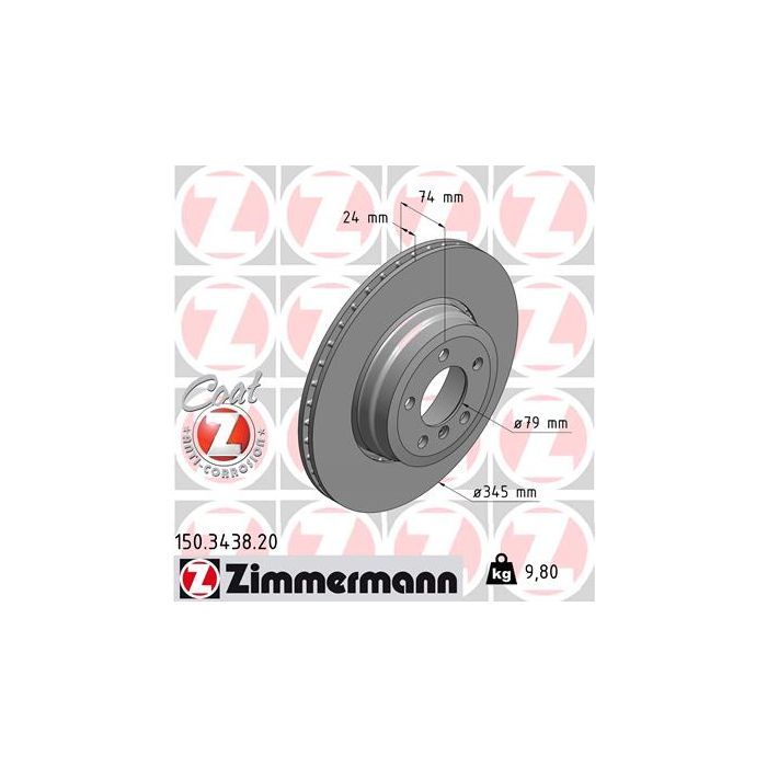 Тормозной диск ZIMMERMANN 150.3438.20 Фото