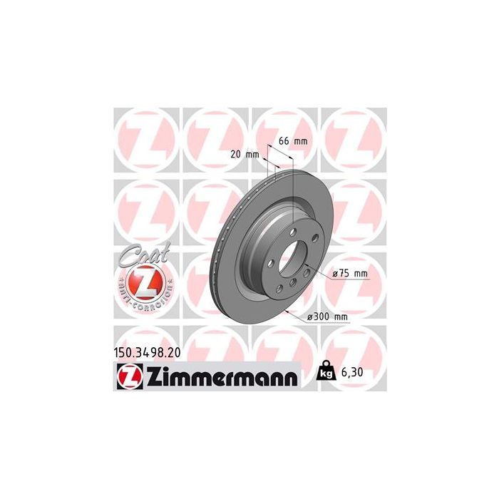 Тормозной диск ZIMMERMANN 150.3498.20 Фото