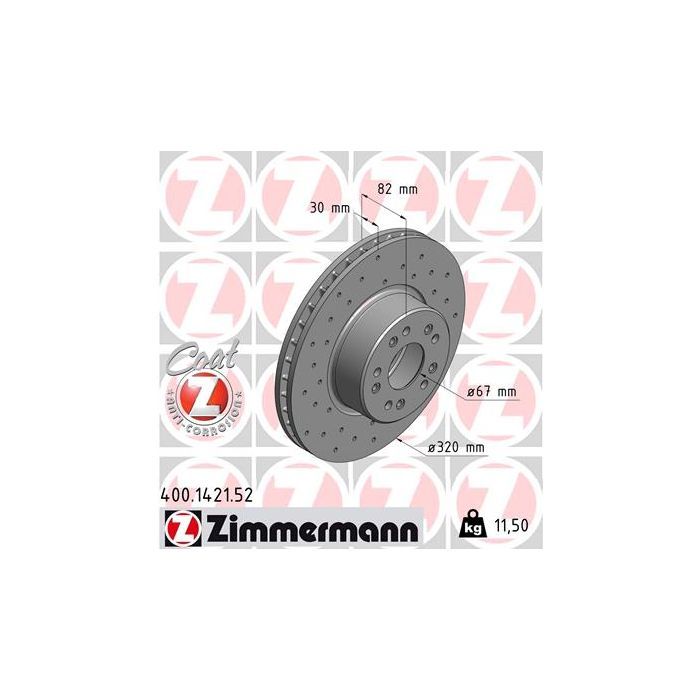 Тормозной диск ZIMMERMANN 400.1421.52 Фото