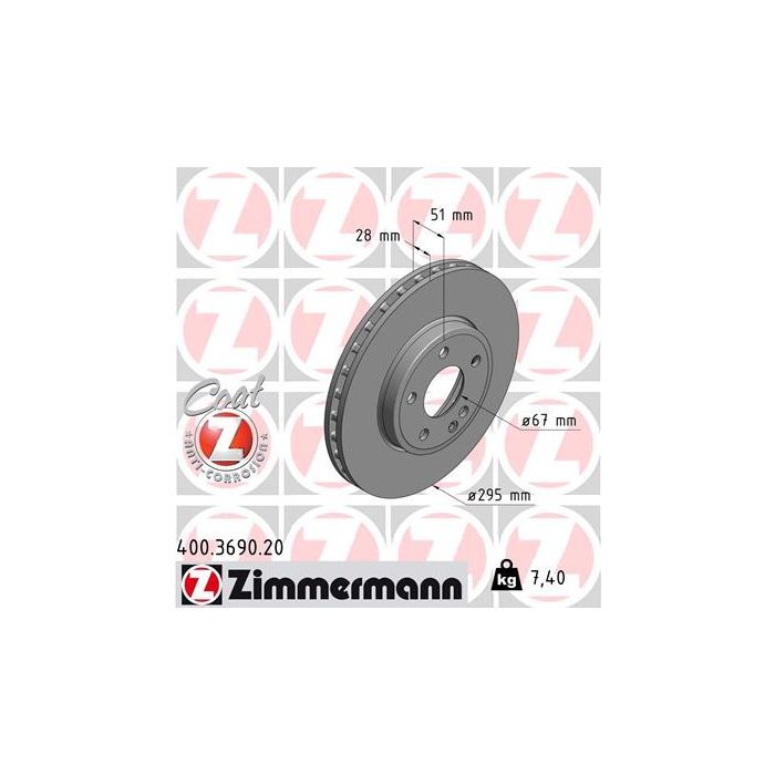 Тормозной диск ZIMMERMANN 400.3690.20 Фото