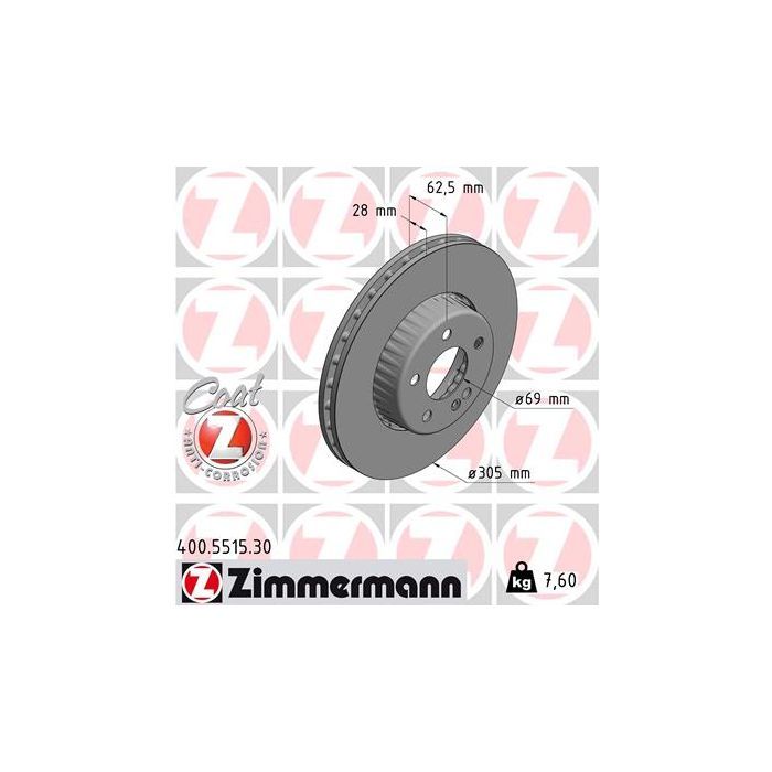 Тормозной диск ZIMMERMANN 400.5515.30 Фото