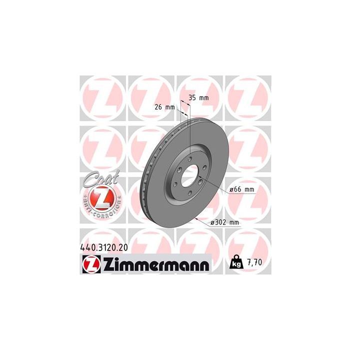 Тормозной диск ZIMMERMANN 440.3120.20 Фото