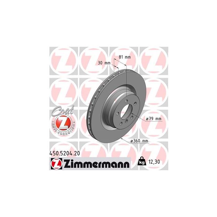 Тормозной диск ZIMMERMANN 450.5204.20 Фото