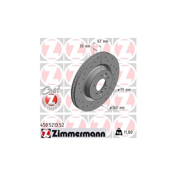 Тормозной диск ZIMMERMANN 450.5213.52 Фото