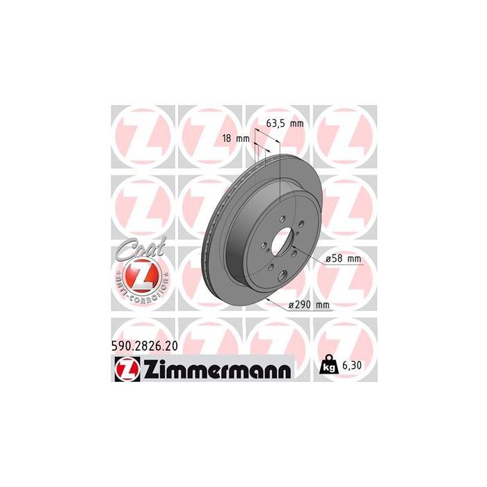 Тормозной диск ZIMMERMANN 590.2826.20 Фото