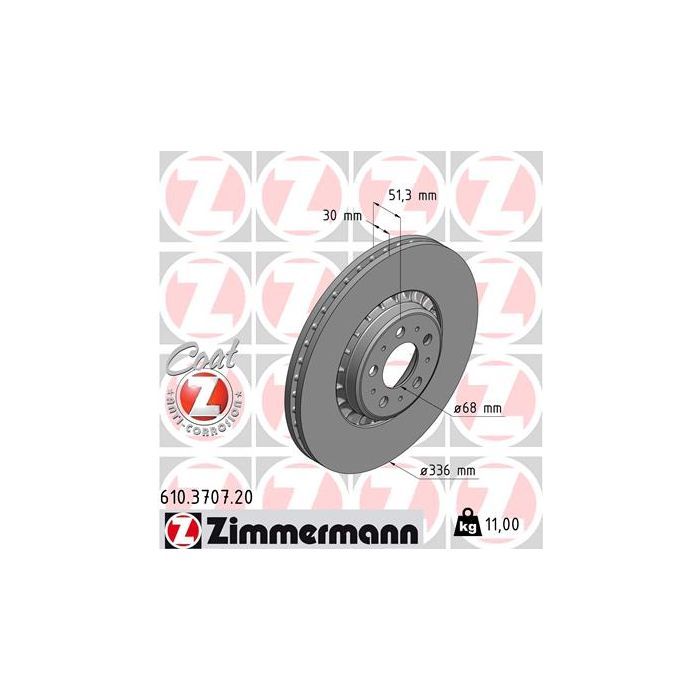 Тормозной диск ZIMMERMANN 610.3707.20 Фото