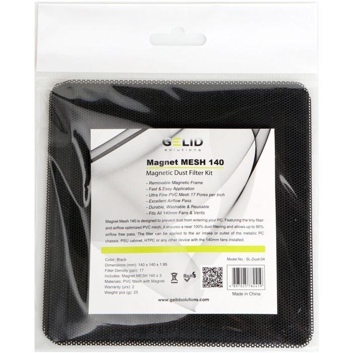 Пылевой фильтр для ПК Gelid Solutions MAGNET MESH DUST FILTER 140 3pcs Фото 1