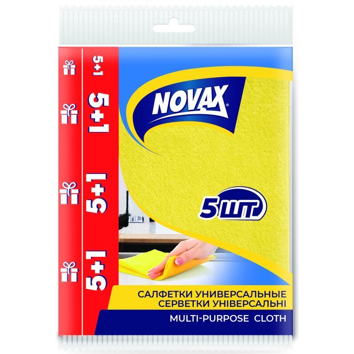 Салфетки для уборки Novax универсальные 5+1 шт. Фото
