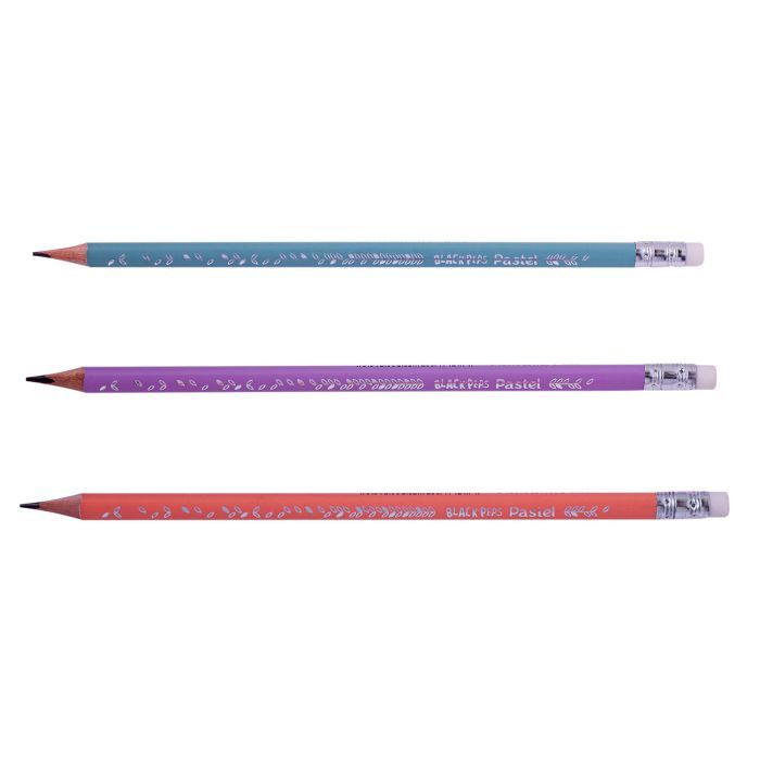 Карандаш графитный Maped BLACK PEPS, HB, с ластиком, PASTEL Фото