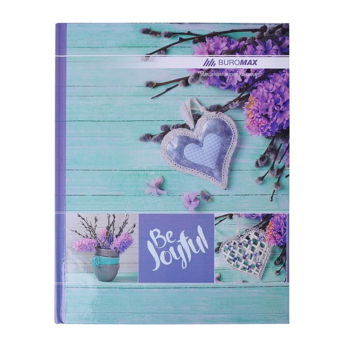 Канцелярская книга Buromax А4 ROMANTIC, 96 аркушів, клітинка, бірюзова Фото