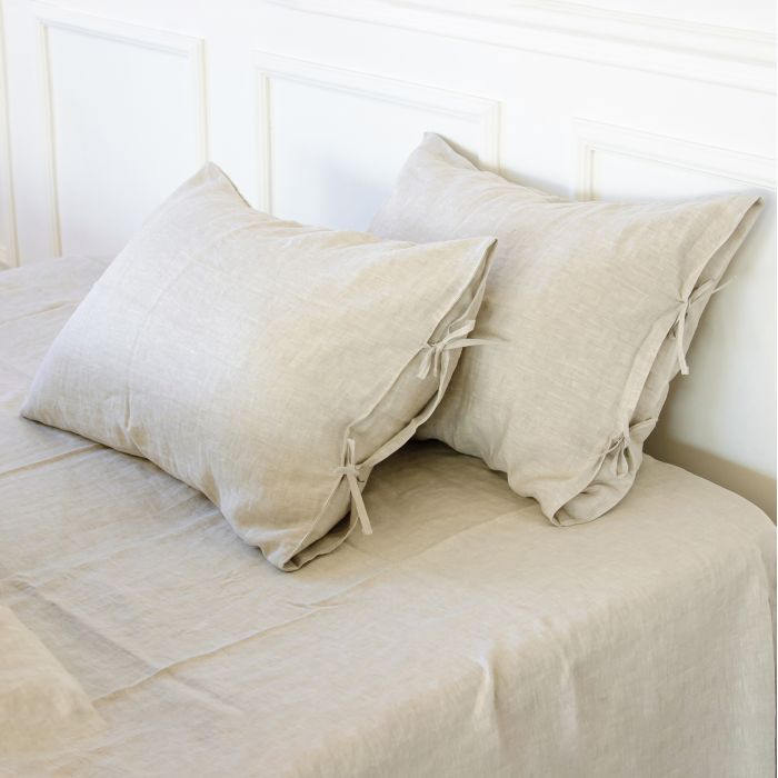 Наволочка MirSon Лен Natural Linen 50х50 Grey sky Фото