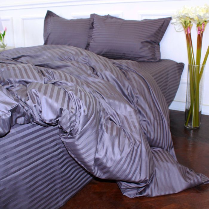 Постельное белье MirSon Satin 30-0012DarkGray 160х220 Сімейний Фото