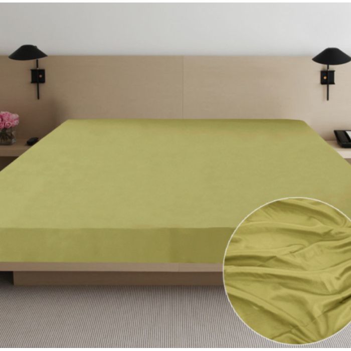 Простынь Ярослав сатин 05 оливковый 145х215 Фото