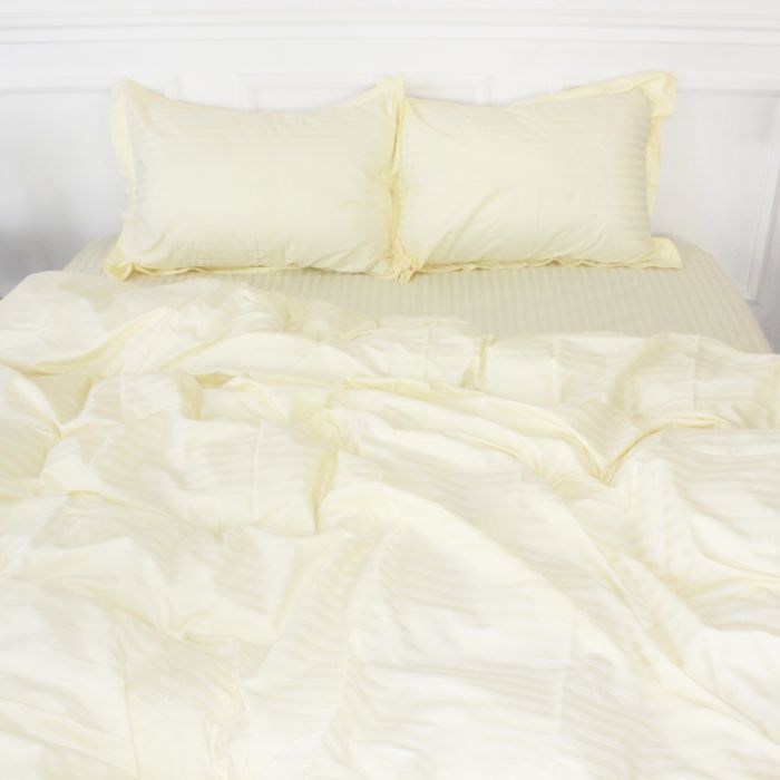 Пододеяльник MirSon Satin Stripe 30-0002 Soft Yellow 143х210 см Фото