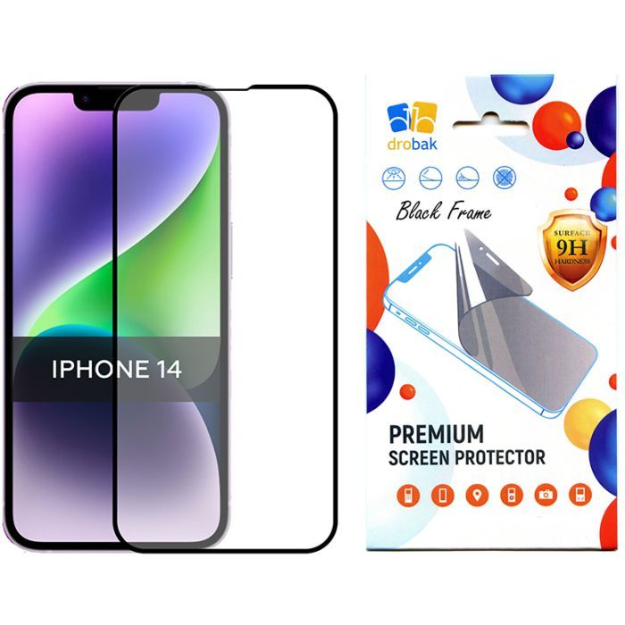 Стекло защитное Drobak Apple iPhone 14 (Black) Фото