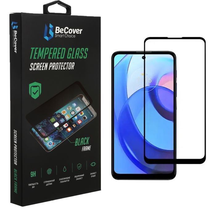 Стекло защитное BeCover Motorola Moto E30 / E40 Black Фото