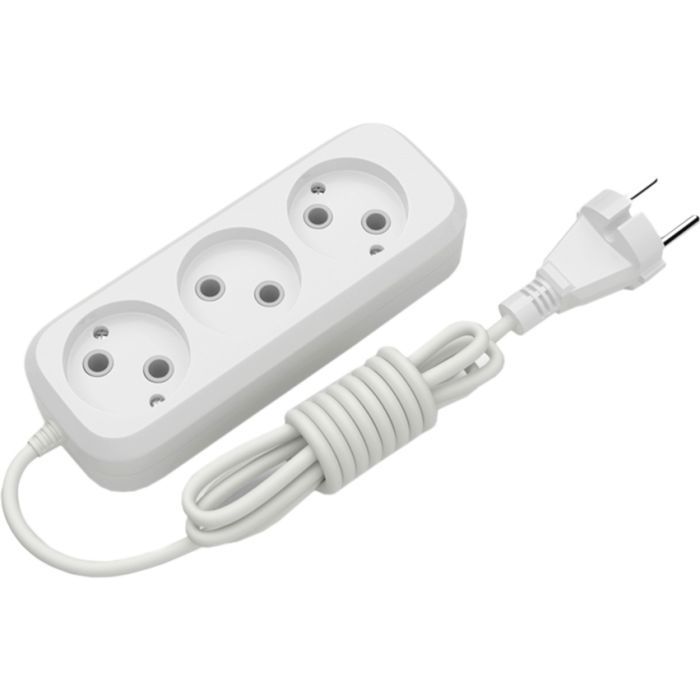 Сетевой удлинитель Electrum C-ES-1786 3.0m, 3 роз, white Фото