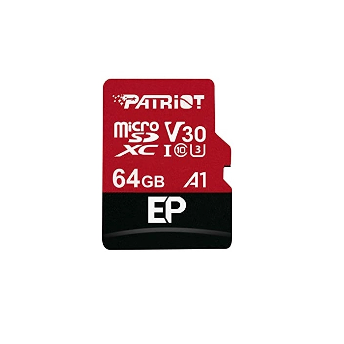 Карта памяти Patriot 64GB microSD class 10 UHS-I U3 V30 A1 (PEF64GEP31MCX)