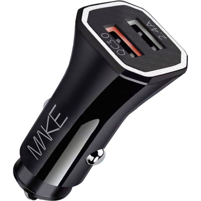 Зарядное устройство MAKE car 30W QC+2.4A Black Фото