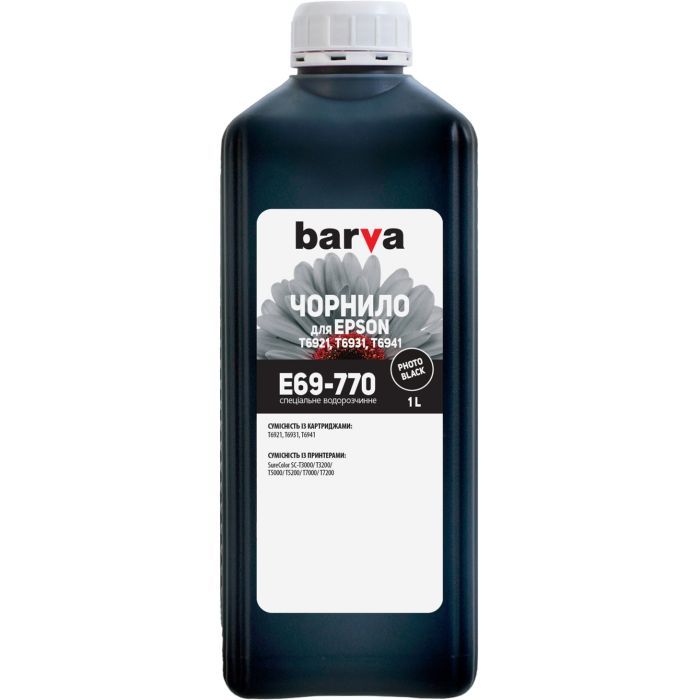 Чернила Barva Epson E69, 1 л, Photo-Black Фото