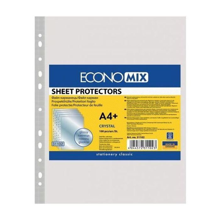 Файл Economix А4+ Crystal глянцевый, 100 штук Фото