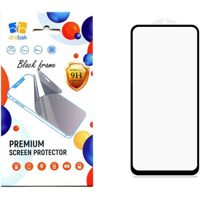Стекло защитное Drobak Motorola G23 (Black) Фото