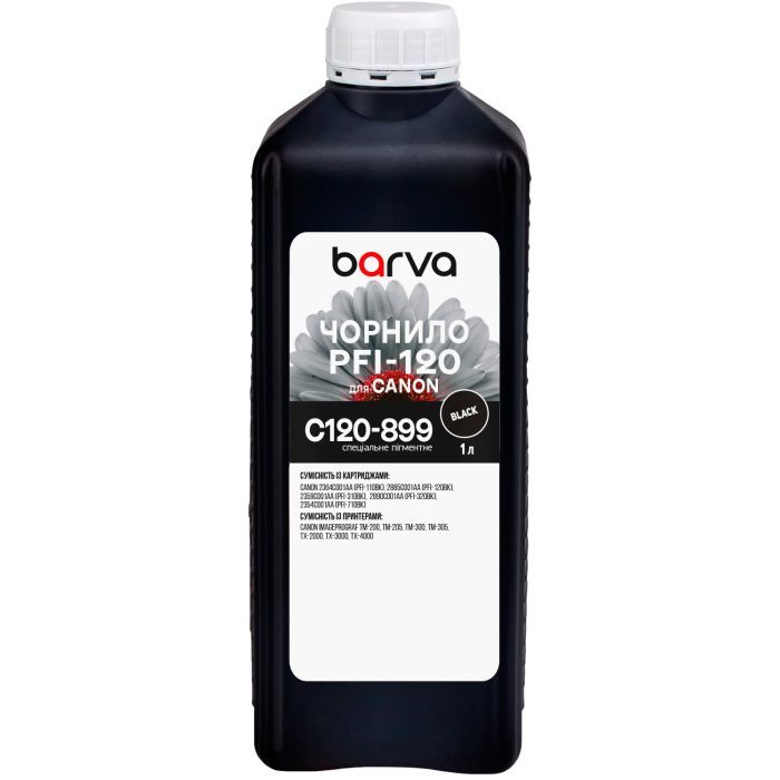 Чернила Barva Canon PFI-120/710 1л BK pigmented Фото