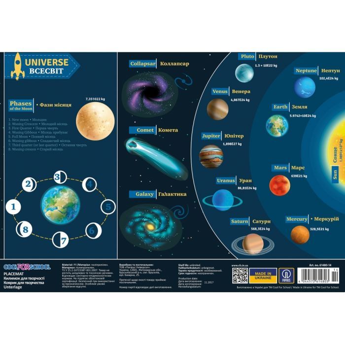 Подкладка настольная Cool For School Universe Фото