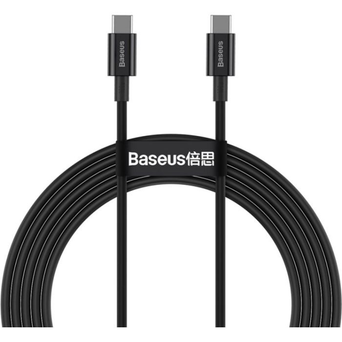 Дата кабель Baseus USB-C to USB-C 1.0m 5A Black Фото