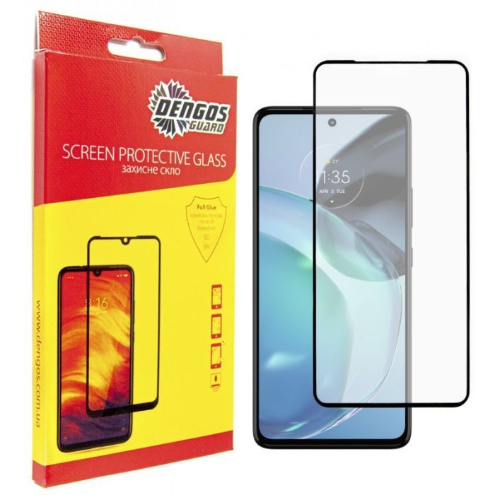 Стекло защитное Dengos Full Glue Motorola G72 (black) Фото