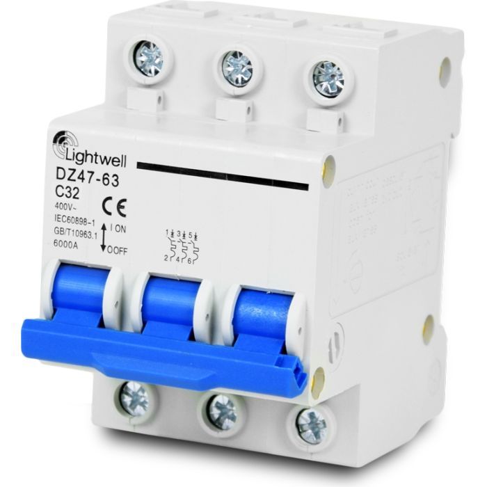 Автоматический выключатель Lightwell MCB 3P 32A Фото