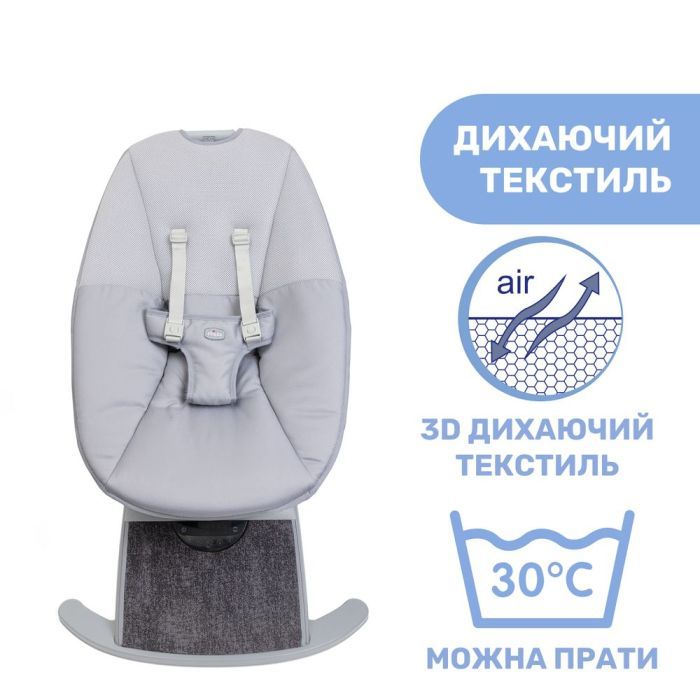 Кресло-качалка Chicco Comfy Wave light gray Фото 5