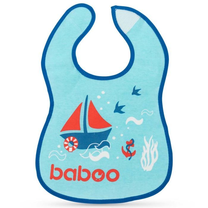 Нагрудничек Baboo бавовняний Marine, 3+ місяців (синій) Фото