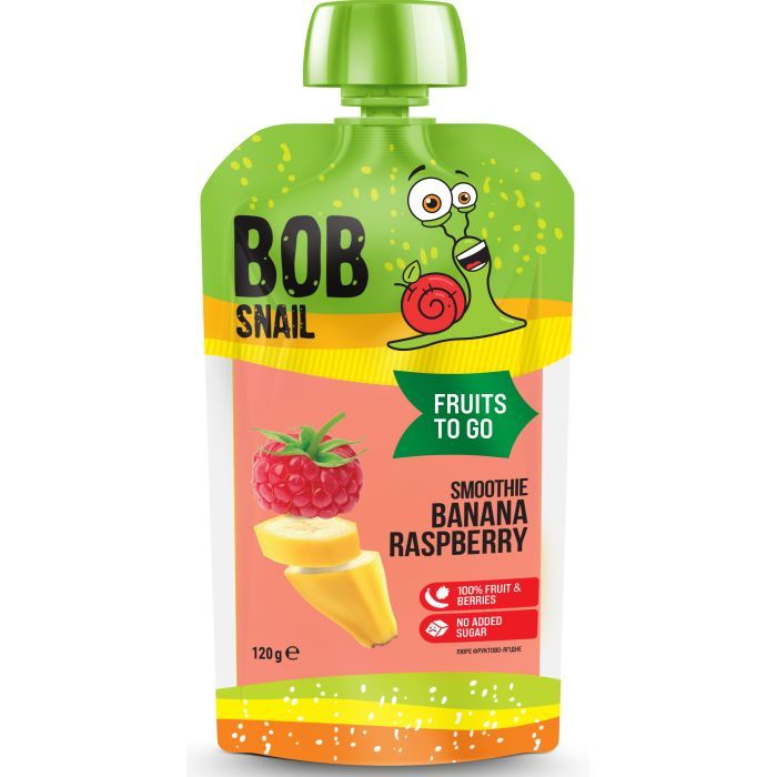 Детское пюре Bob Snail Смузи банан-малина 120 г Фото