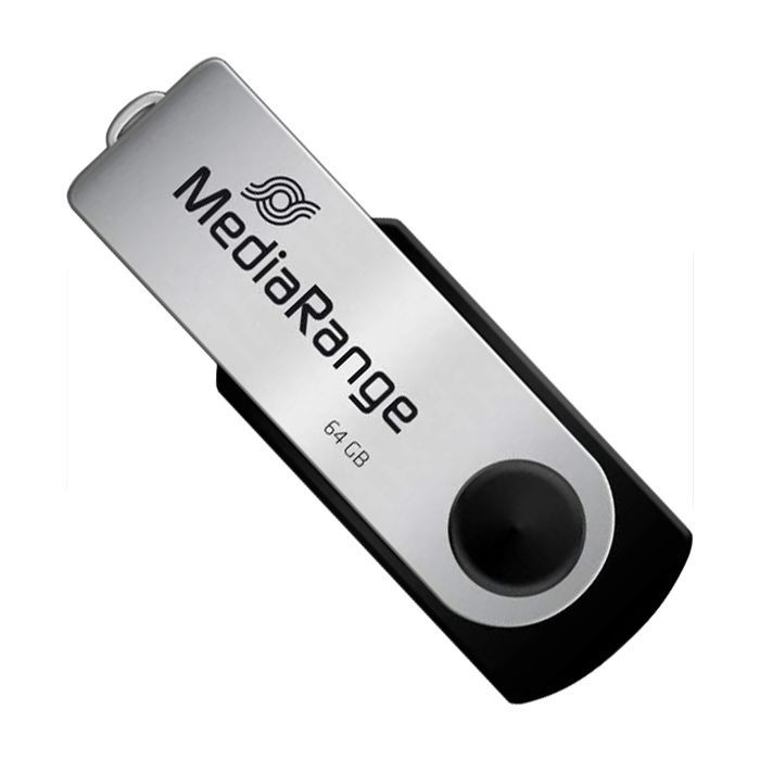 USB флеш накопитель Mediarange 64GB Black/Silver USB 2.0 Фото