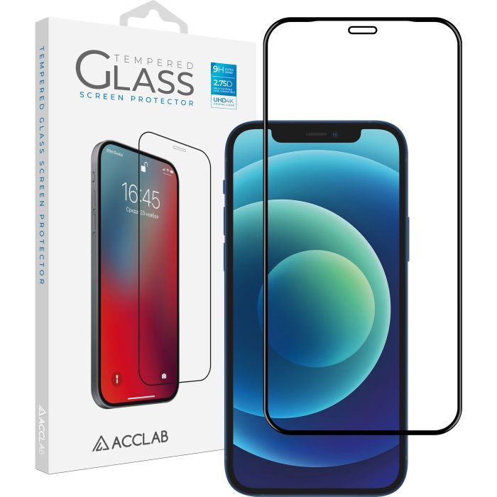 Стекло защитное ACCLAB Full Glue Apple iPhone 12 Фото