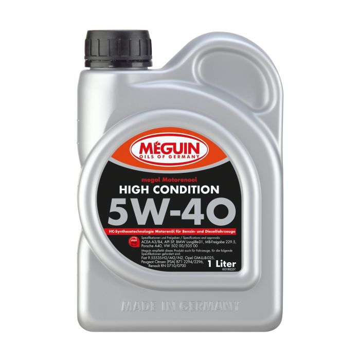 Моторное масло Meguin HIGH CONDITION SAE 5W-40 1л Фото