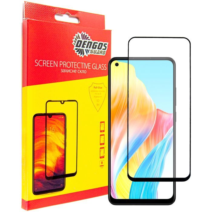 Стекло защитное Dengos Full Glue Oppo A78 4G (black) Фото