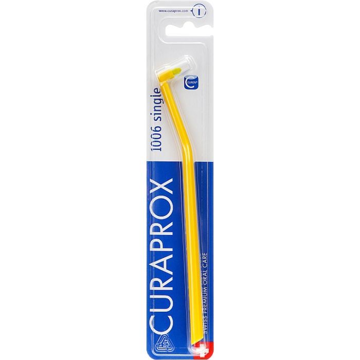 Зубная щетка Curaprox CS 1006 Single & Sulcular 6 мм Монопучкова Жовта Фото