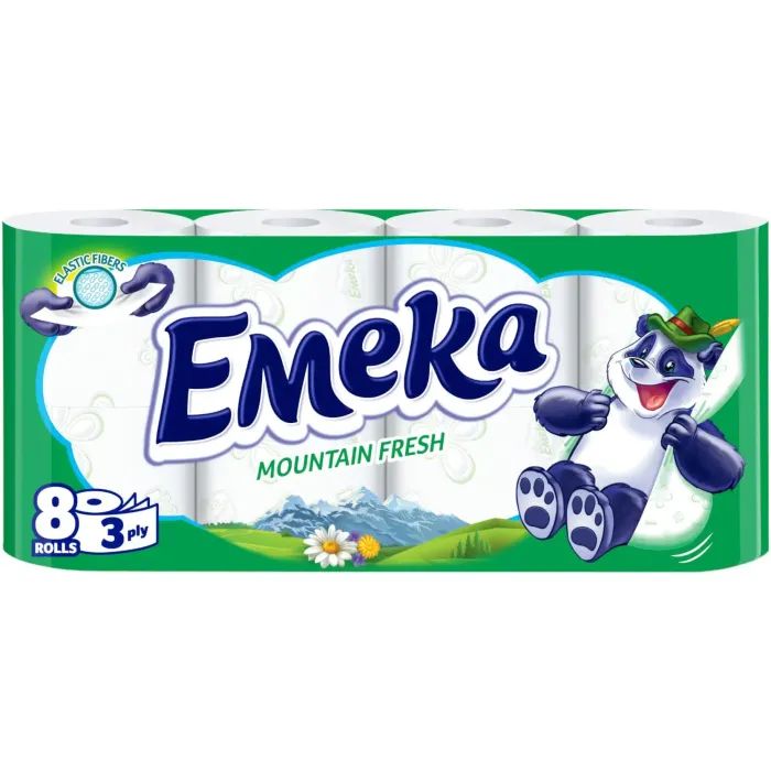 Туалетная бумага Emeka Mountain Fresh 3 шари 8 рулонів Фото