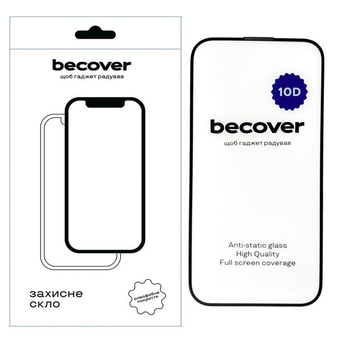Стекло защитное BeCover Apple iPhone 15 10D Black Фото