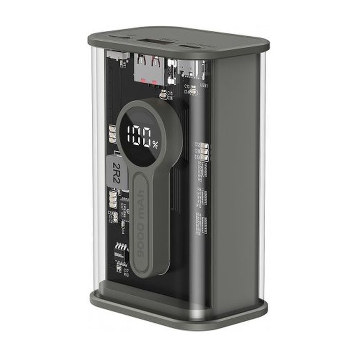 Батарея универсальная Gembird 9000mAh, QC3.0, Transparent Фото