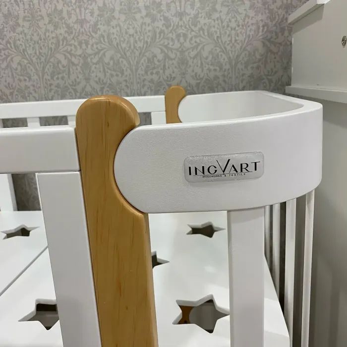 Кроватка Ingvart трансформер Nika 70 Slim з опускною боковинкою (70 Фото 4