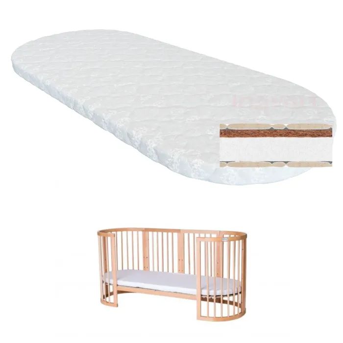 Матрас для детской кроватки Ingvart Smart Bed Oval кокос+поролон, 60х72 см Фото