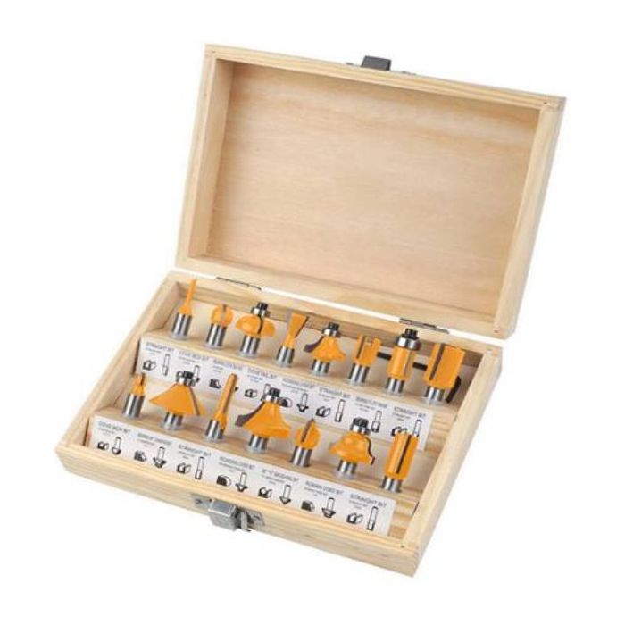 Набор фрез Tolsen по дереву 15 шт. Ф8мм Профі Фото