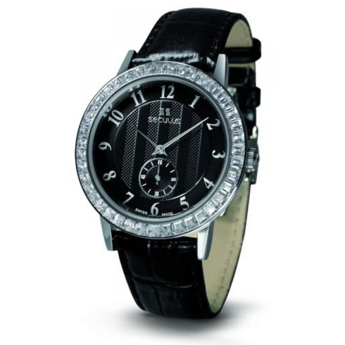 Наручные часы Seculus 1675.2.1069 black, ss cz stones, black leather Фото