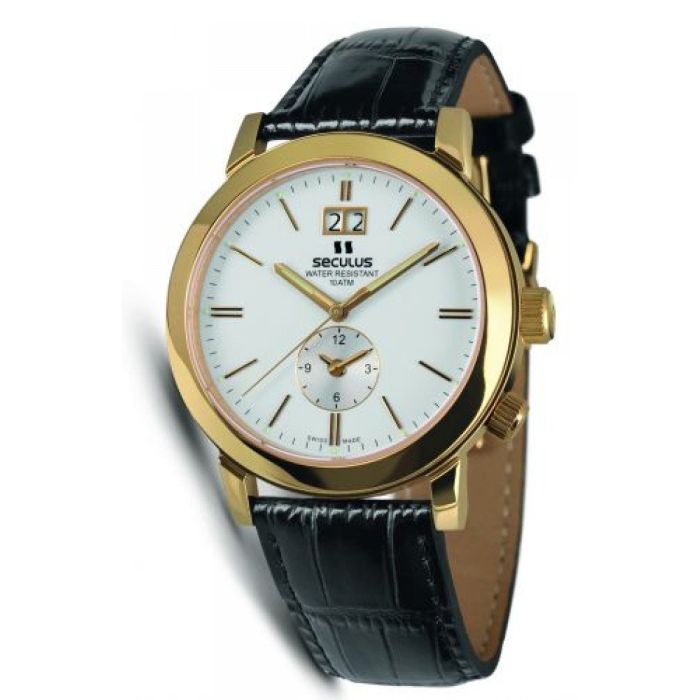 Наручные часы Seculus 9537.1.620 white, pvd, black leather Фото