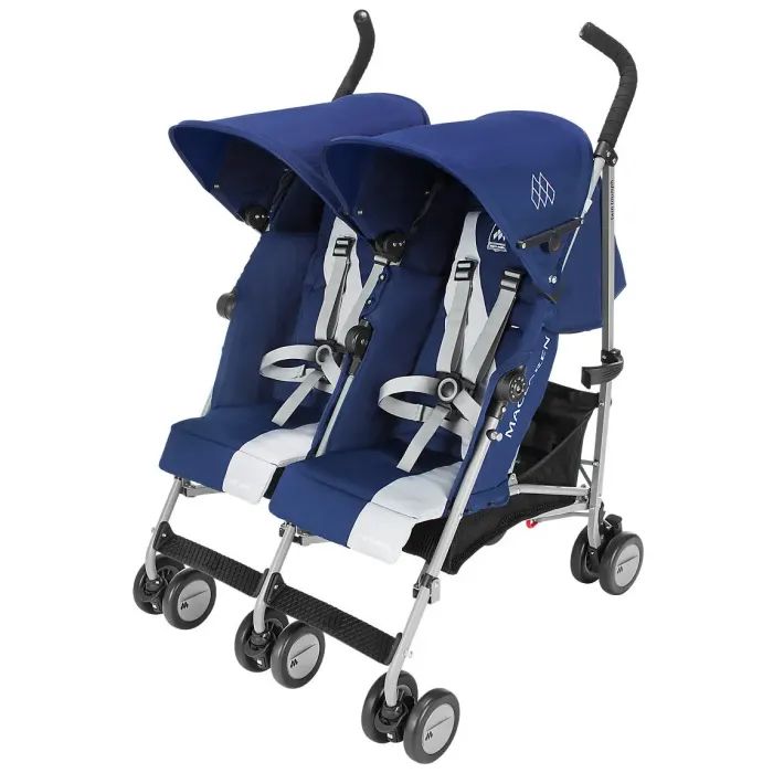 Коляска Maclaren Twin Triumph для двійні Blue/Silver Фото